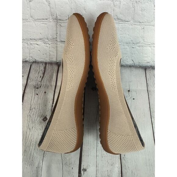 KBZONE beige knit flat ballerina shoes 11 NEW - Picture 5 of 13